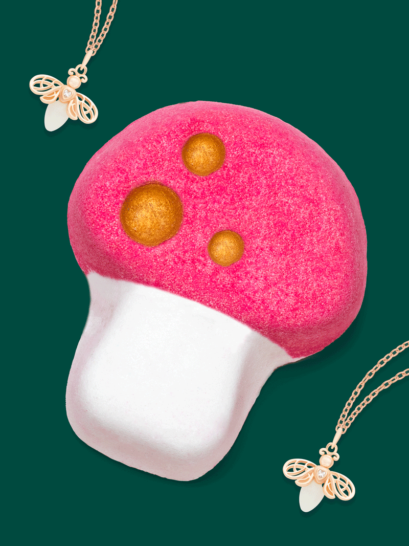 Magic Mushroom Bath Bomb - Glow-in-the-Dark Firefly Necklace Collection