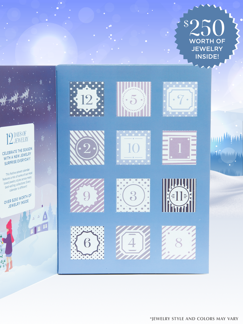 Advent Calendar (Blue) 12 Days of Surprise Jewelry (250 Value