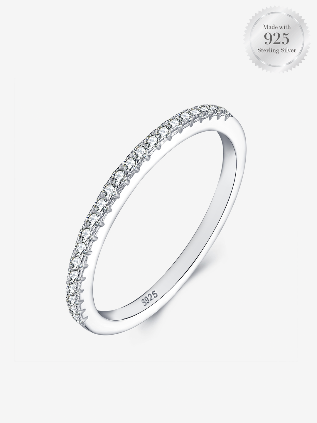 Tris Classic Stackable Ring Band Sterling Silver