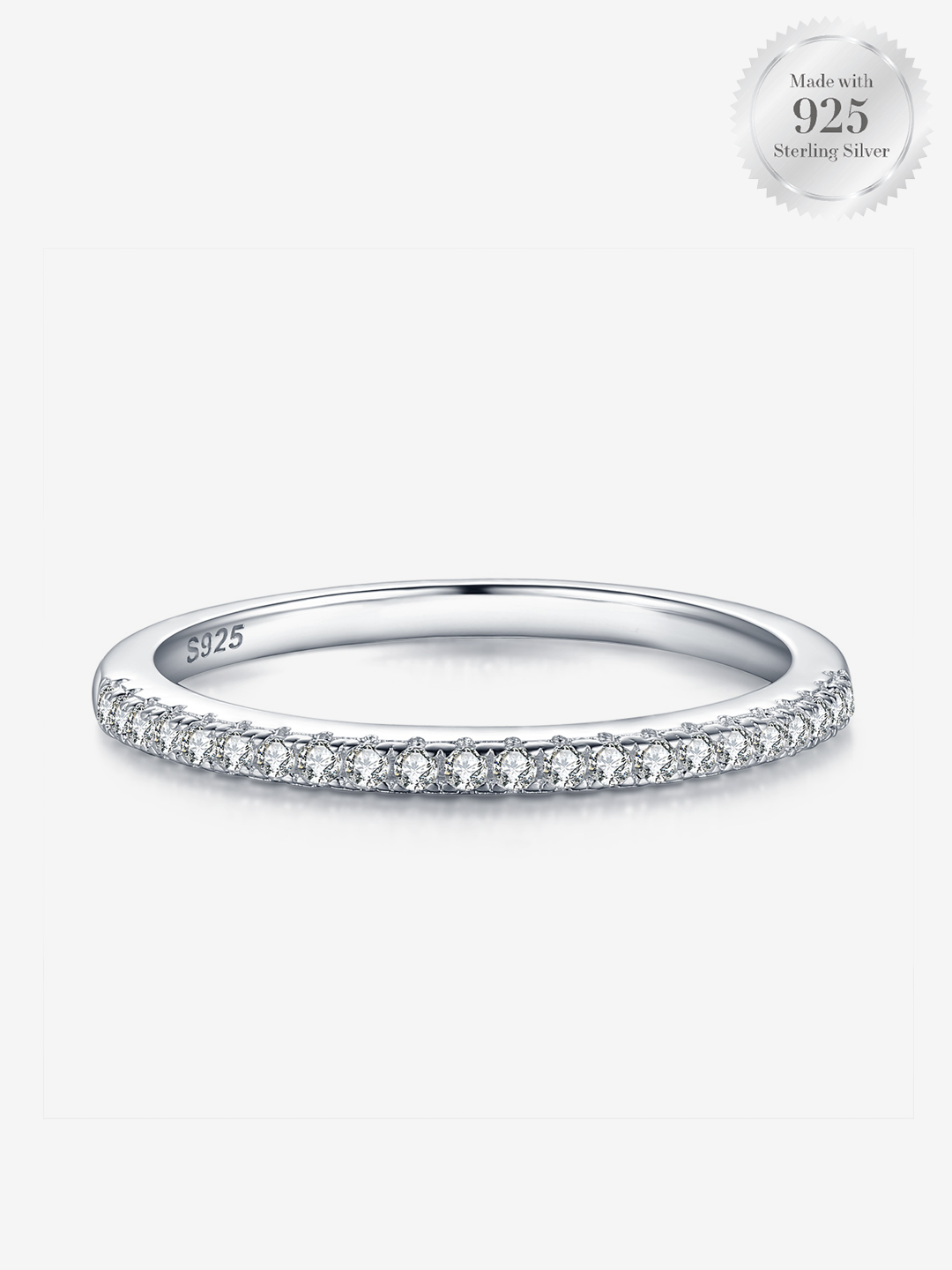 Tris Classic Stackable Ring Band Sterling Silver