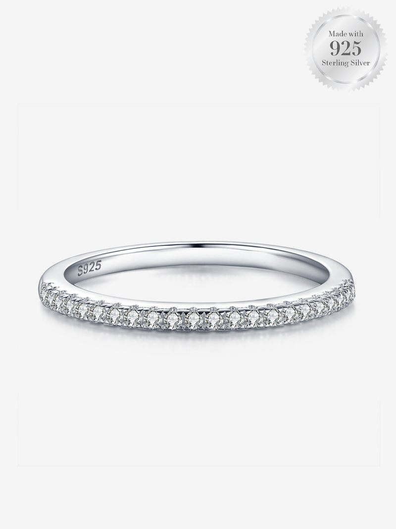 Tris Classic Stackable Ring Band in Sterling Silver