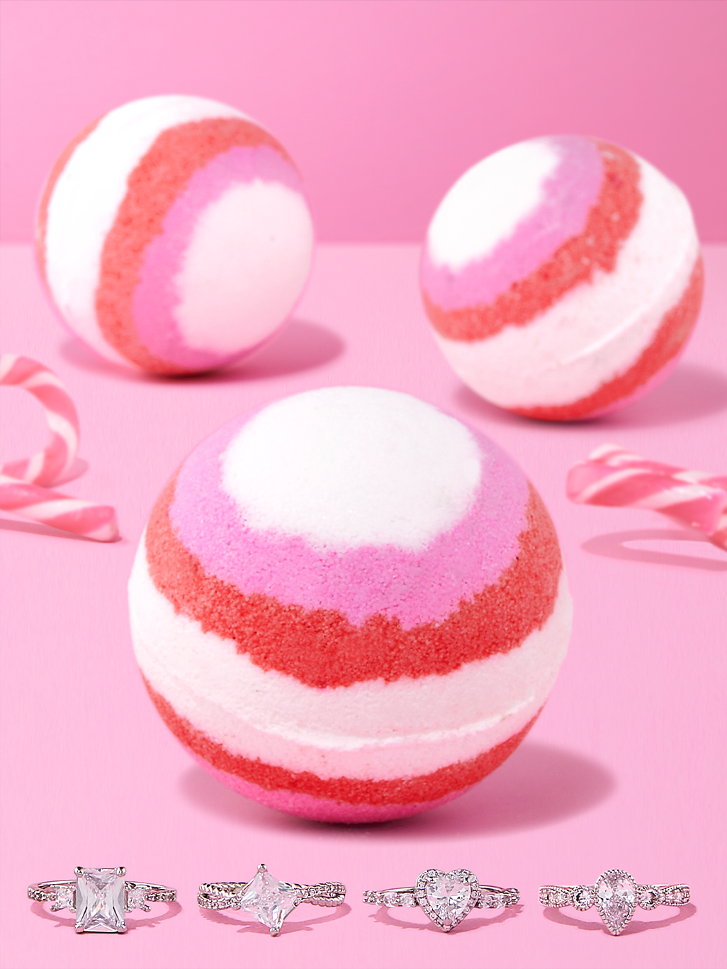 Candy Cane Bath Bomb - Ring Collection