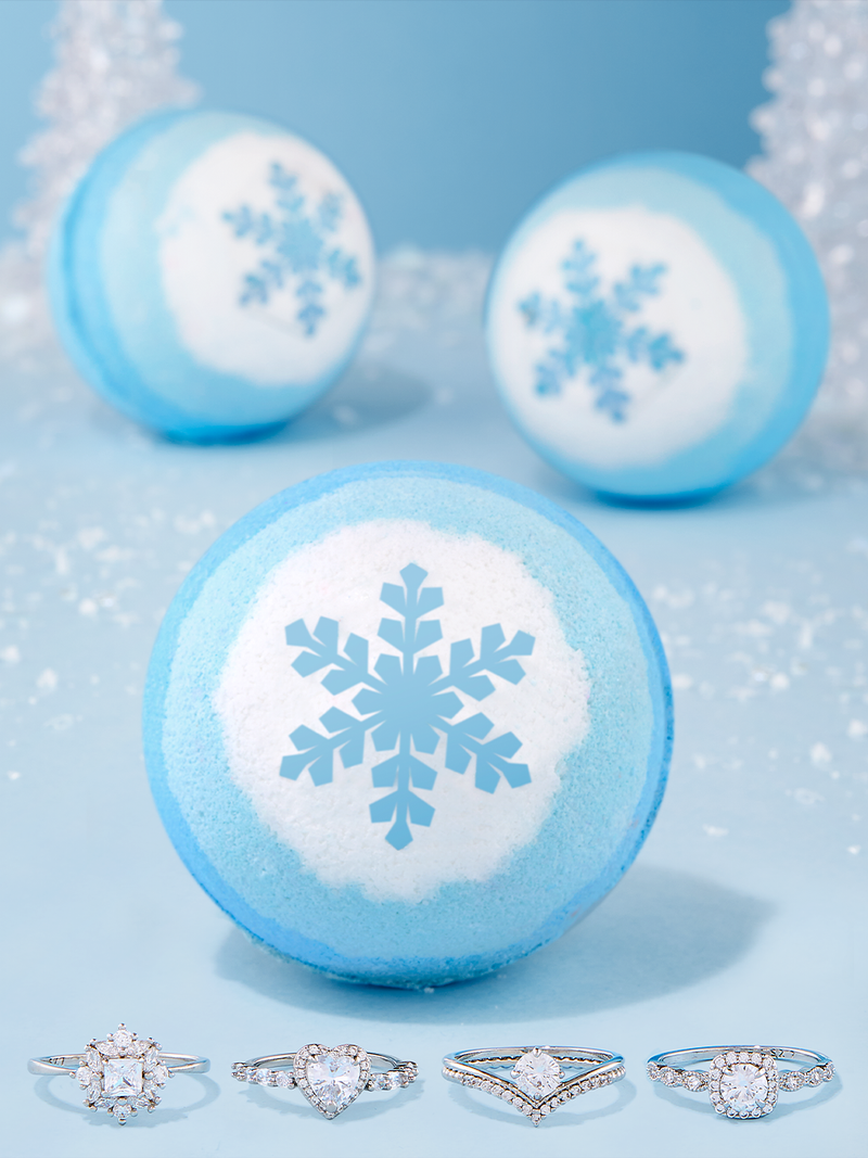 Blue Frosty Bath Bomb - Ring Collection