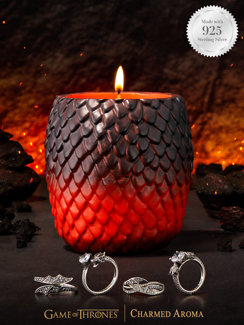 Game of Thrones Dragon Egg Candle - 925 Sterling Silver Dragon Ring Collection