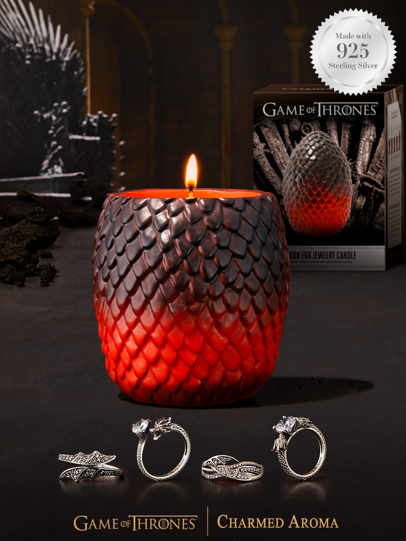 Game of Thrones Dragon Egg Candle - 925 Sterling Silver Dragon Ring Collection