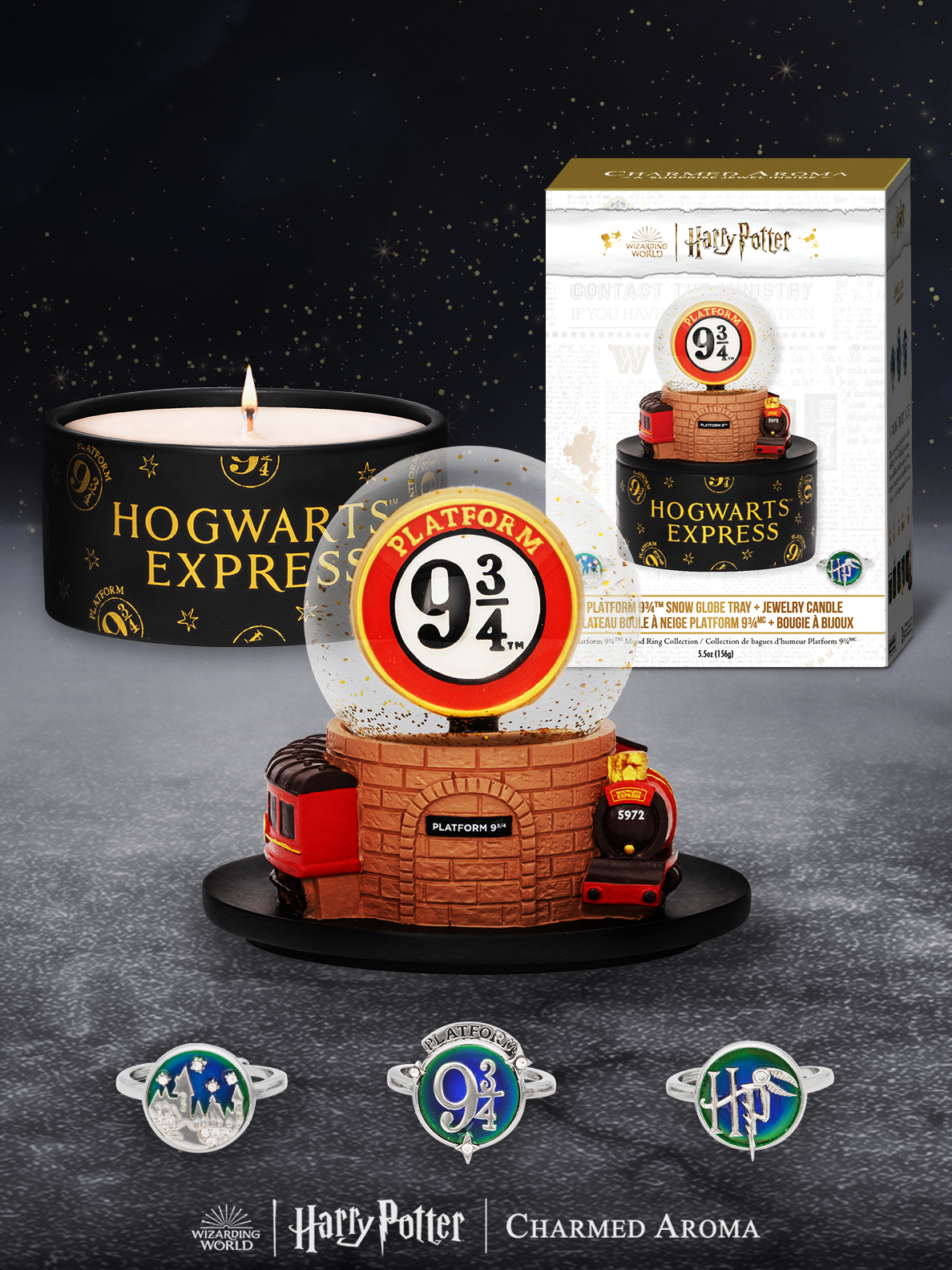 Harry Potter™ Platform 9 ¾ Snow Globe Jewelry Candle - Mood Ring Collection