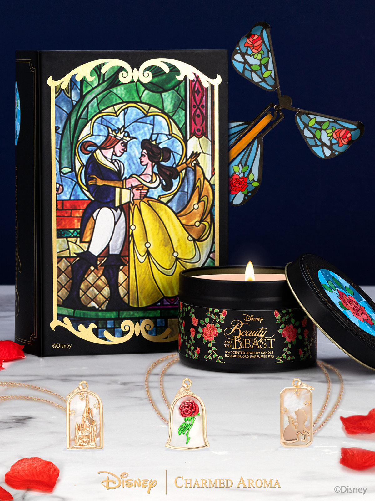 Disney® Beauty & The Beast Surprise Jewelry Candle Box - Beauty & The Beast Necklace Collection