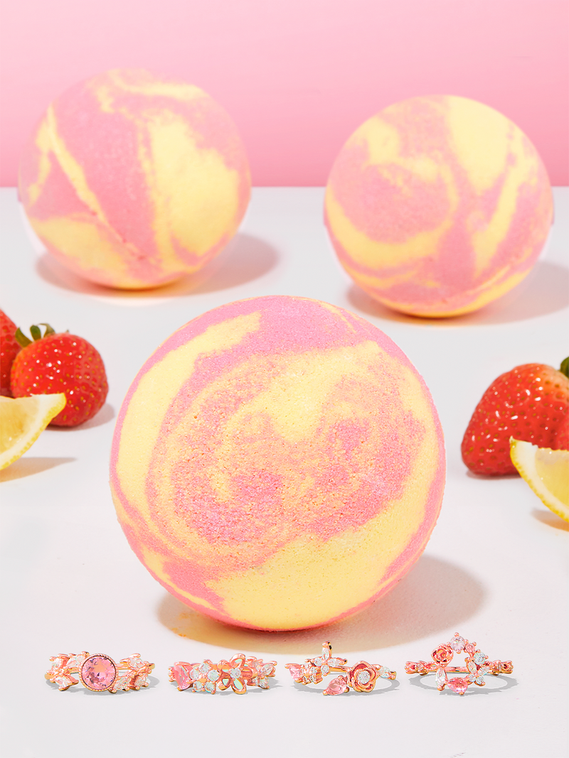 Strawberry Lemonade Bath Bomb - Rose Gold Ring Collection
