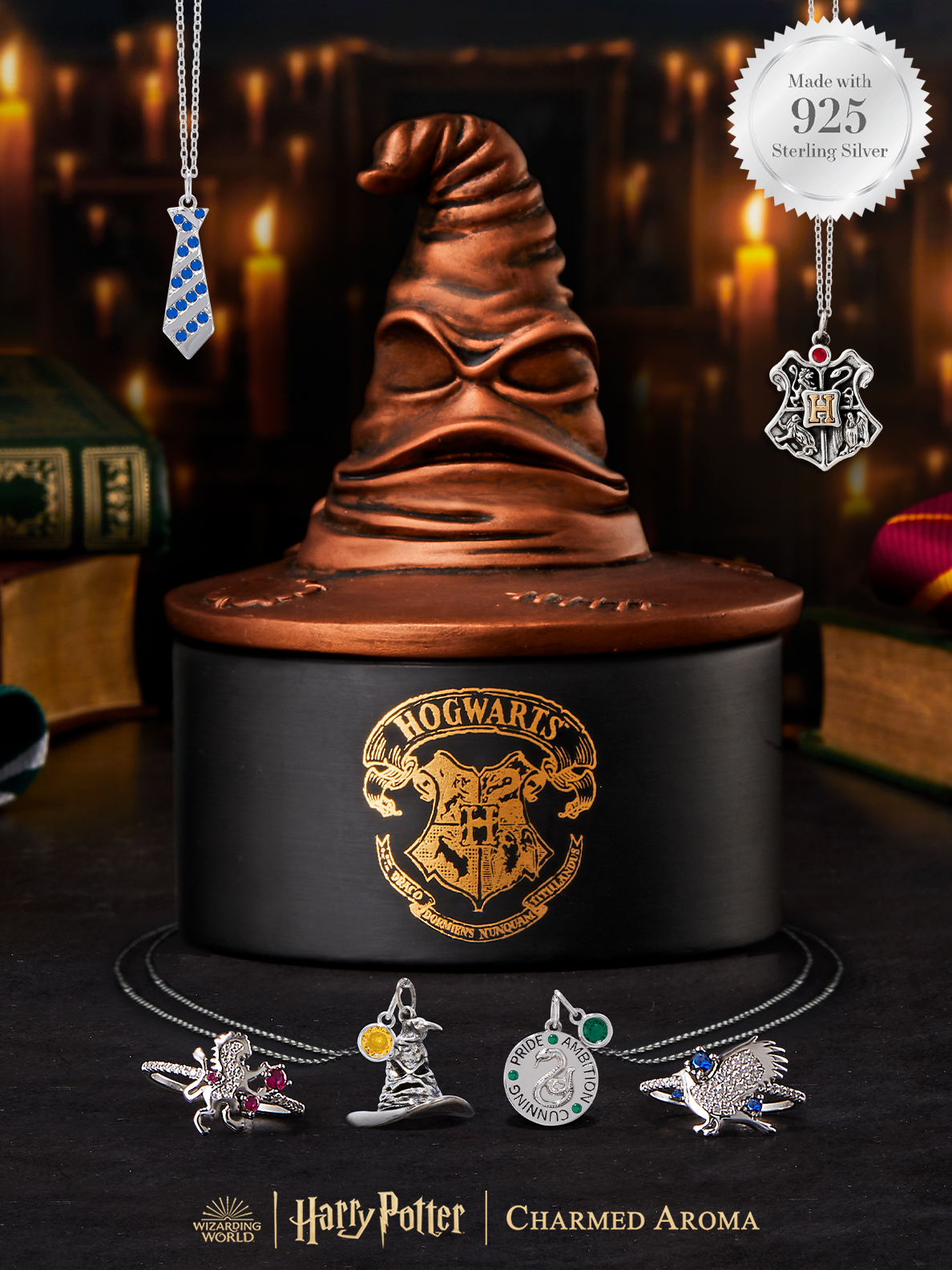 Harry Potter™ Sorting Hat Candle - 925 Sterling Silver Hogwarts Ring Collection