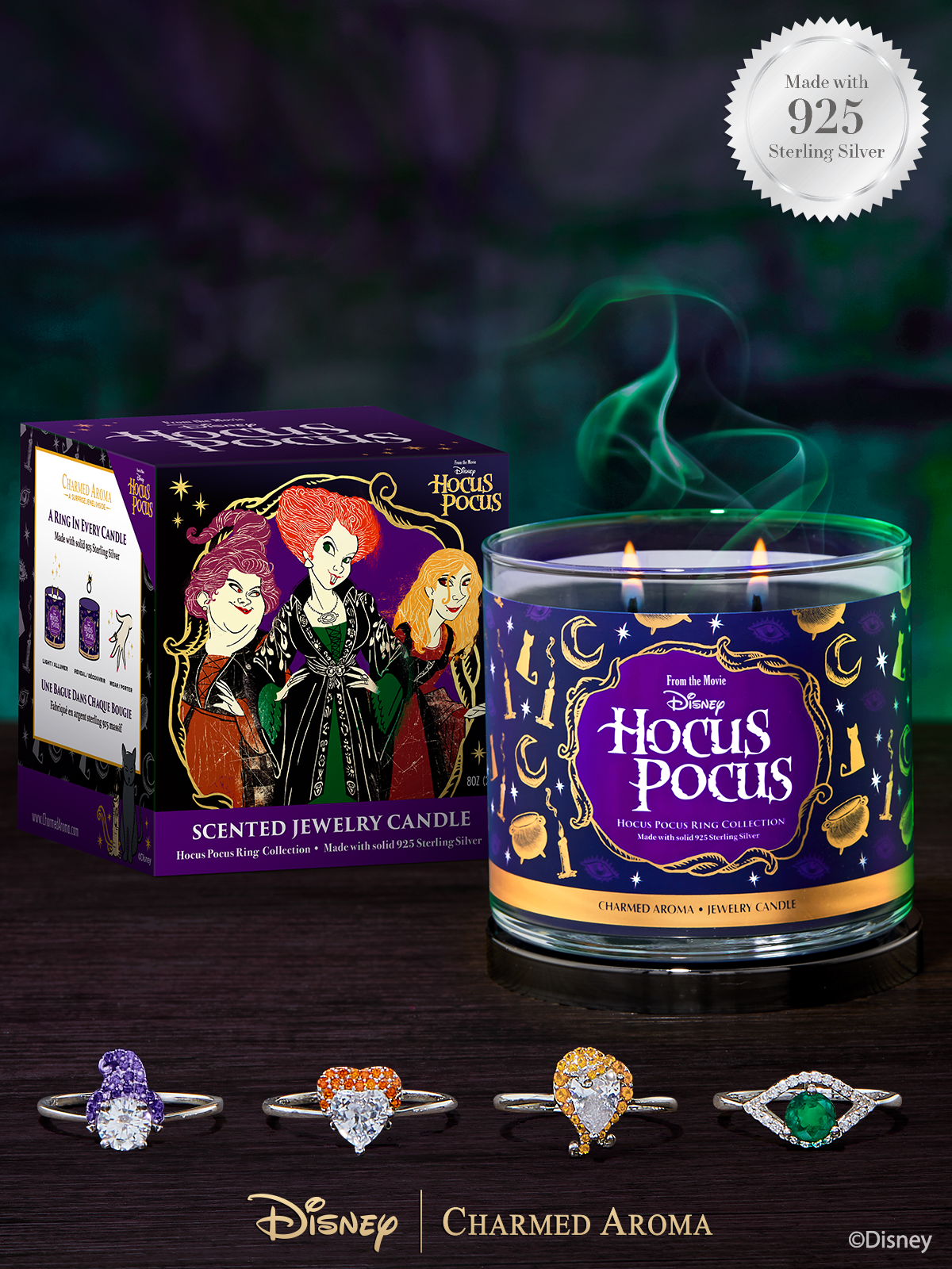 Disney® Hocus Pocus Candle - 925 Sterling Silver Ring Collection