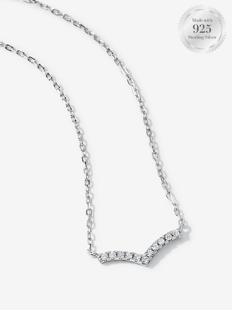 Pavé Wishbone Bar Necklace