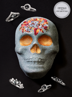 Charcoal Skull Bath Bomb - Midnight Silver Ring Collection Made with Crystals from Swarovski