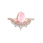 Loverly Natural Rose Quartz Pear-Cut Sterling Silver Ring in Rose Gold