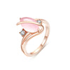 Revolve Natural Rose Quartz Marquise-Cut Sterling Silver Ring in Rose Gold