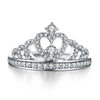 "Dream" Princess Crown Heart Ring in Sterling Silver