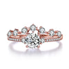 Illume Round Lab Created White Sapphire Sterling Silver Ring in Rose Gold