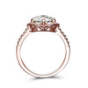 Allure Cushion Rose Vintage-Inspired Sterling Silver Ring in Rose Gold