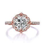 Allure Cushion Rose Vintage-Inspired Sterling Silver Ring in Rose Gold