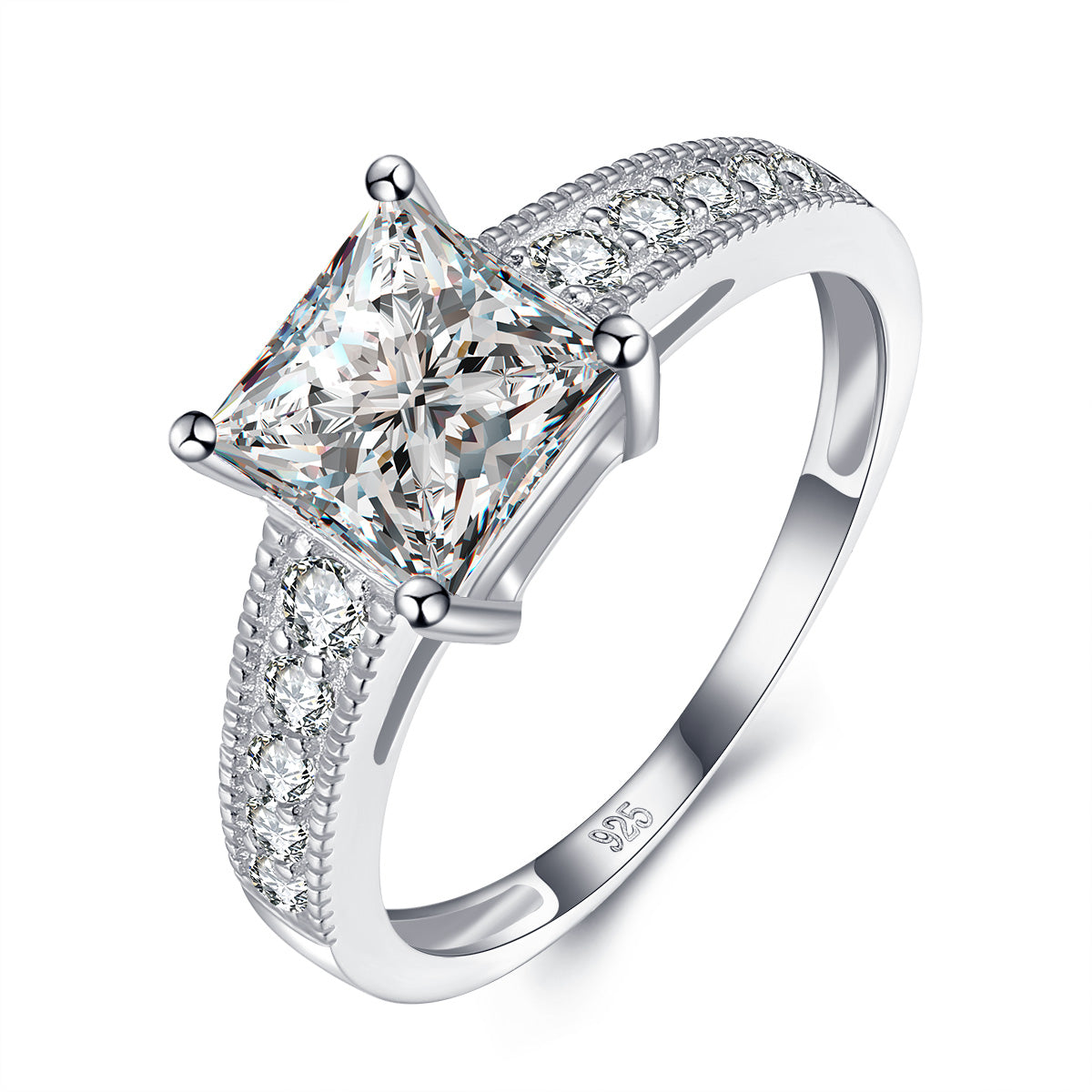 Bella Classic Princess Ring Sterling Silver