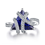 Tricia Trillion-Cut Blue Sapphire Ring in Sterling Silver