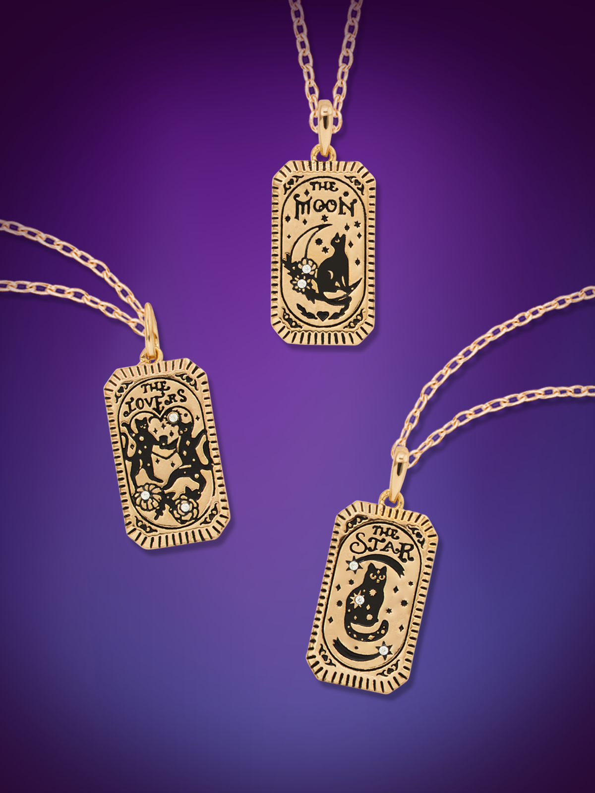 Black Cat Candle - Black Cat Tarot Card Necklace Collection