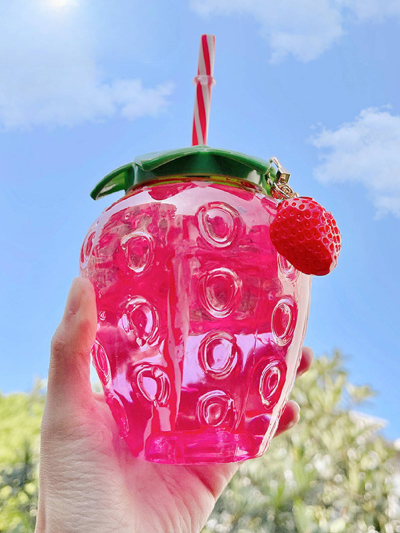 Strawberry Tumbler with Straw