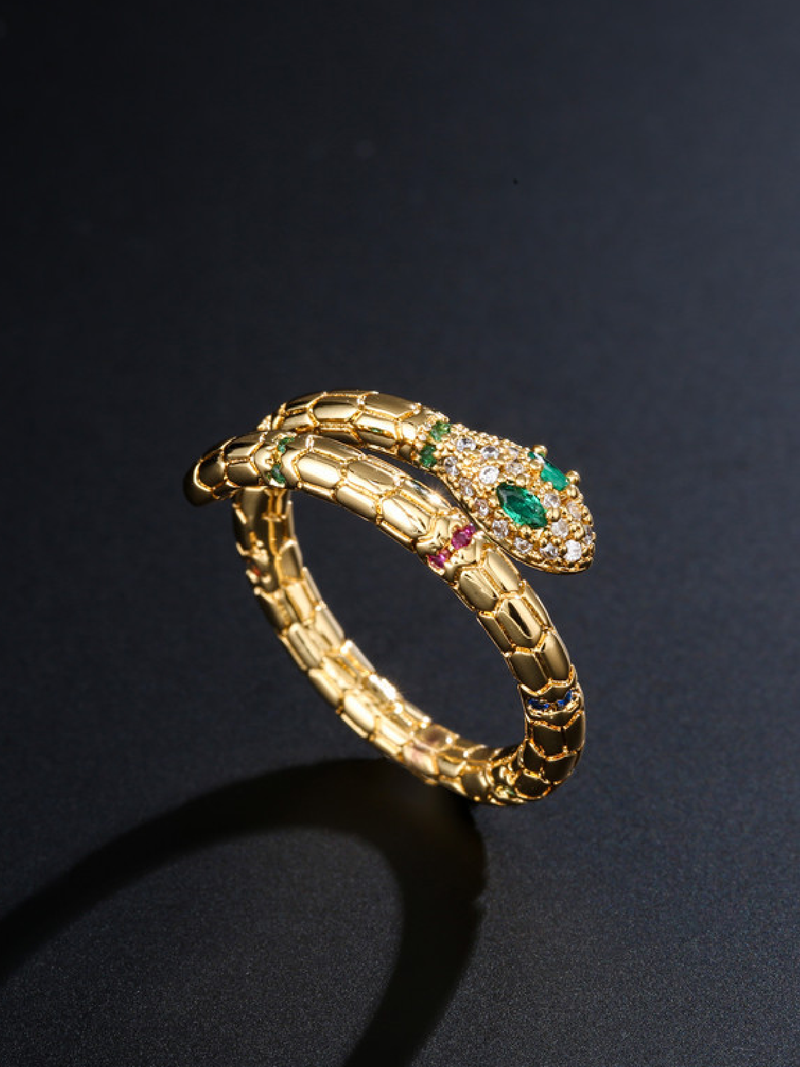 Golden Serpent Adjustable Ring