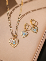 Heart Zircon Necklace and Earrings Set