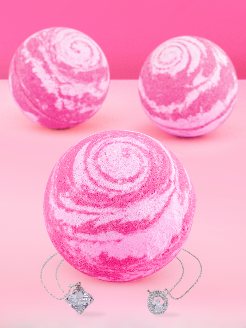 Raspberry Sorbet Bath Bomb - Necklace Collection