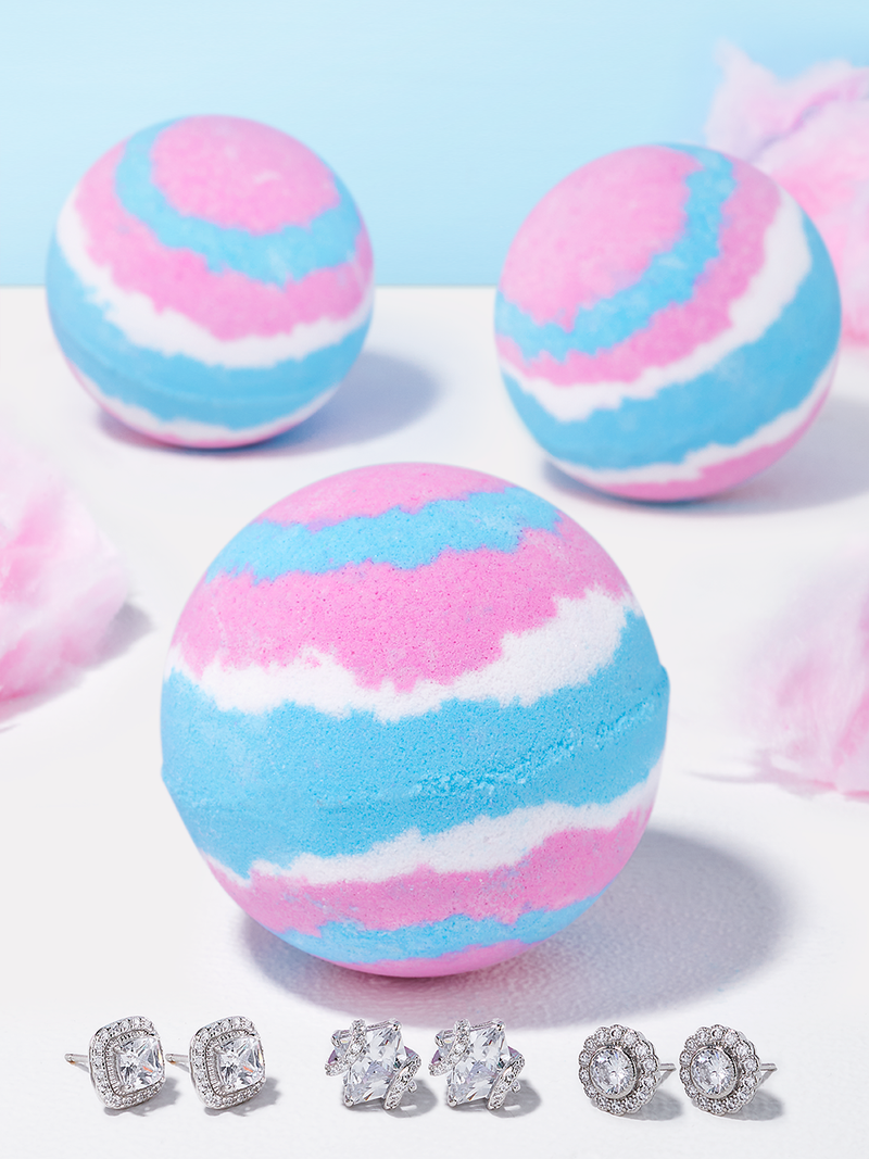 Cotton Candy Bath Bomb - Earring Collection