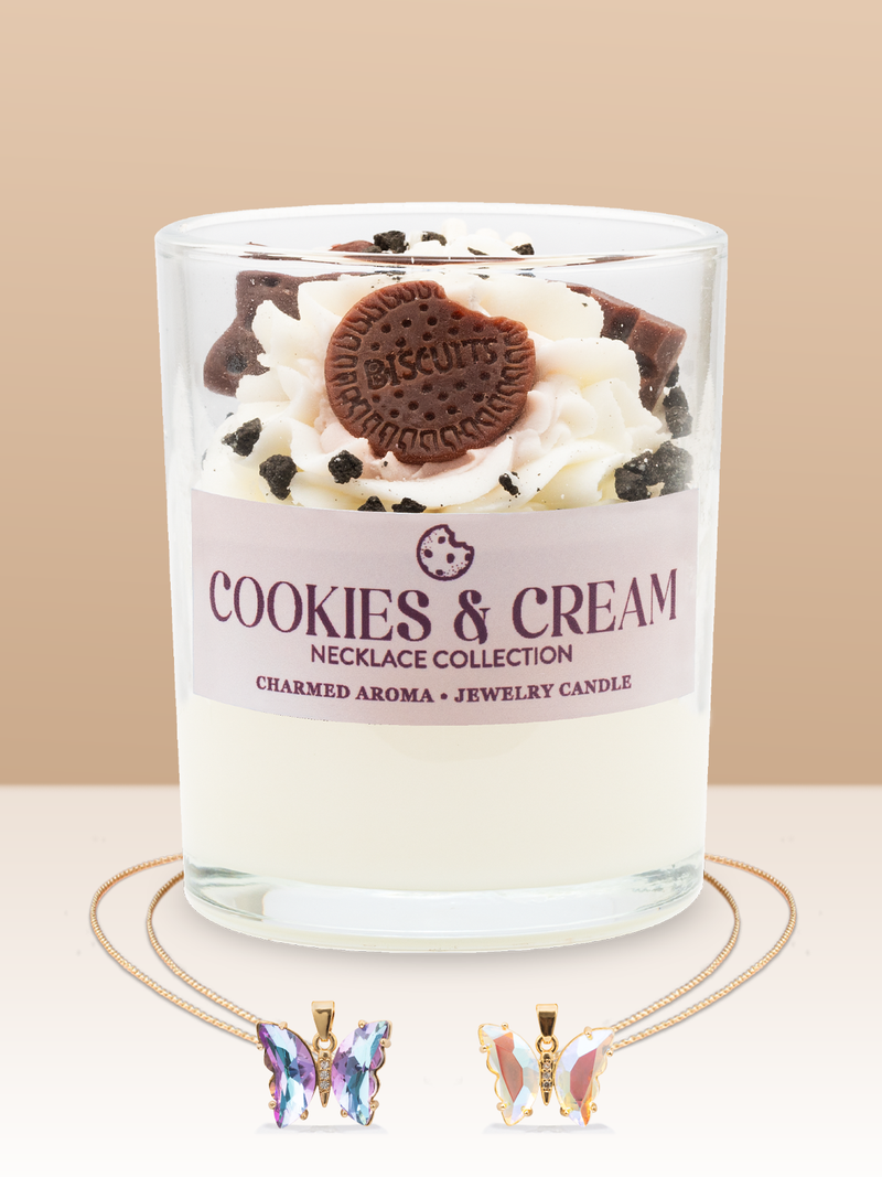 Cookies and Cream Dessert Jewelry Candle - Butterfly Necklace Collection