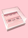 Acrylic Earring Display Case with Velvet Lining - 5.25" x 4.5" x 3"