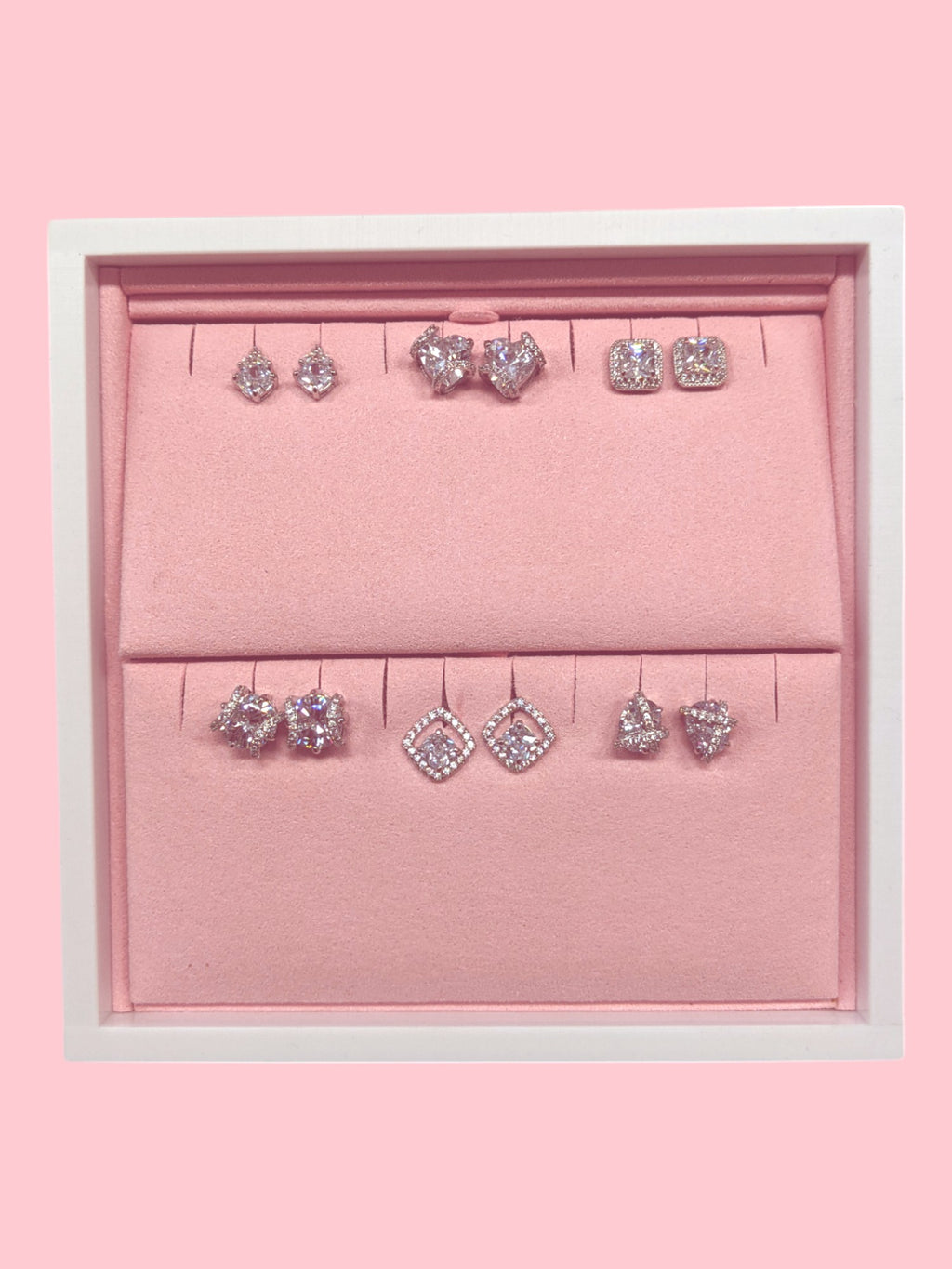 Acrylic Earring Display Case with Velvet Lining - 5.25" x 4.5" x 3"