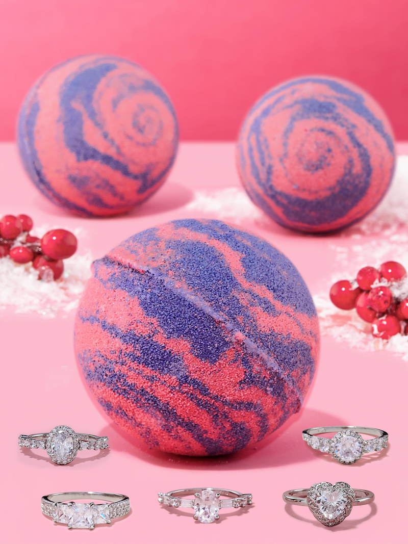 Frosted Cranberry Bath Bomb - Ring Collection