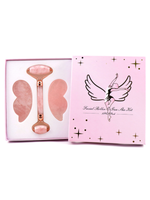 Pink Crystal Butterfly Jade Roller Set