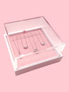 Acrylic Necklace Display Case with Velvet Lining - 5.25" x 4.5" x 3"