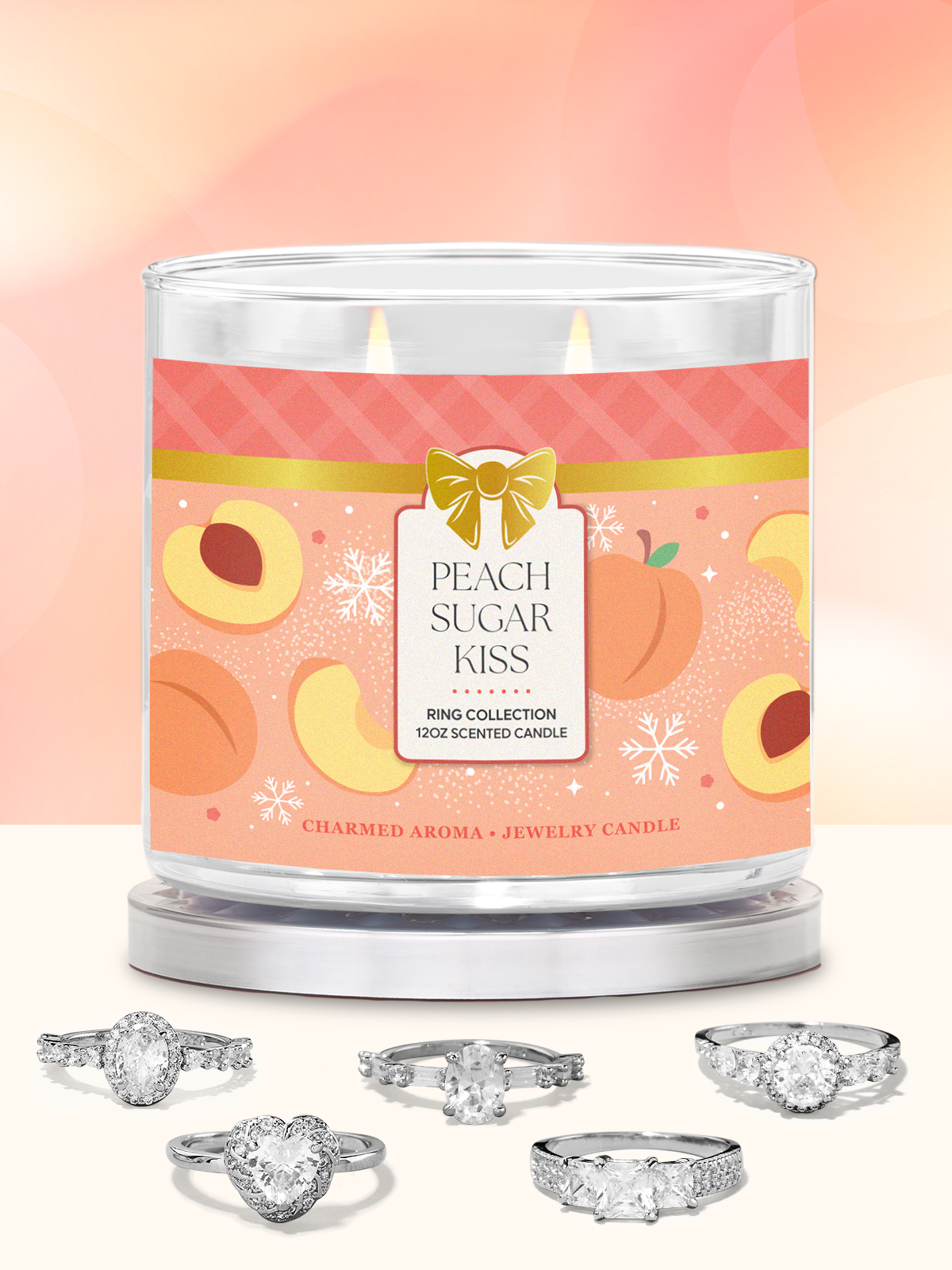 Peach Sugar Kiss Candle Ring Collection