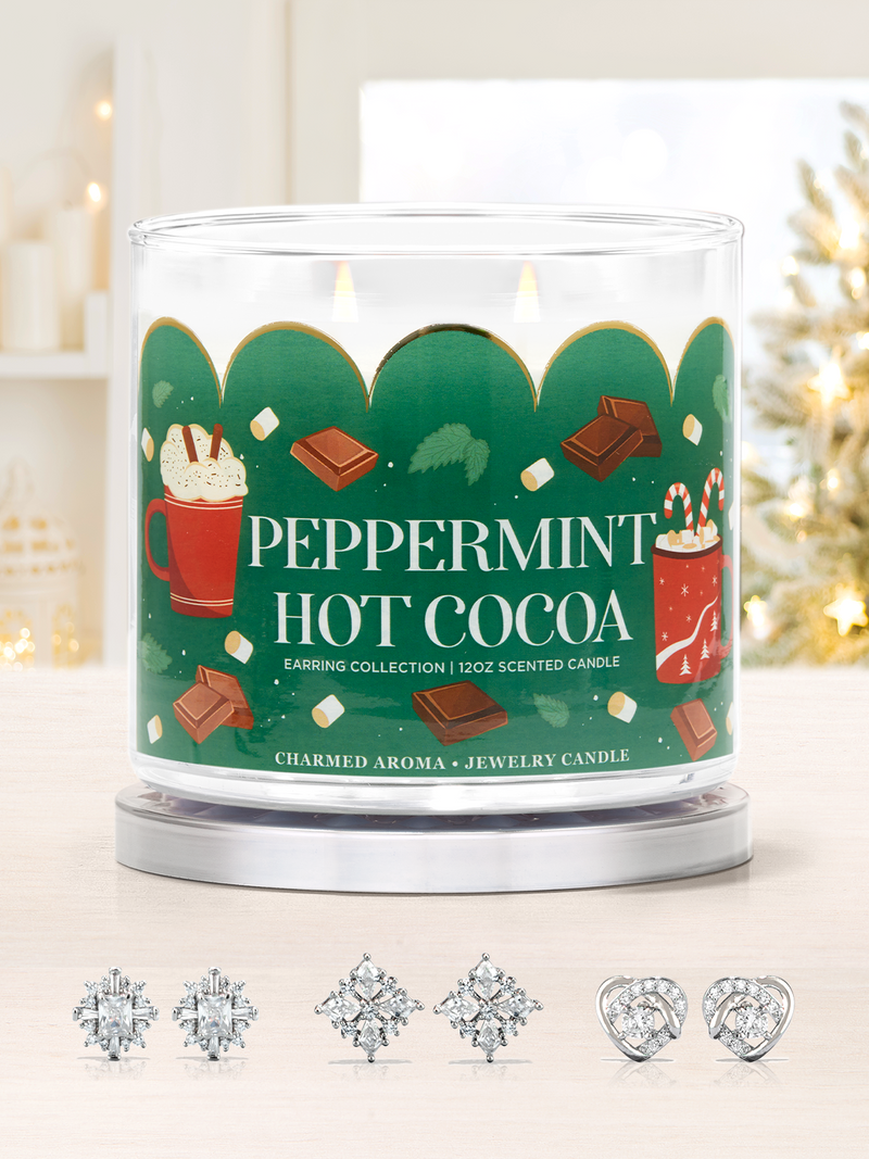 Peppermint Hot Cocoa Candle - Earring Collection