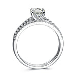 "The One" Classic Round Ring Set in Sterling Silver