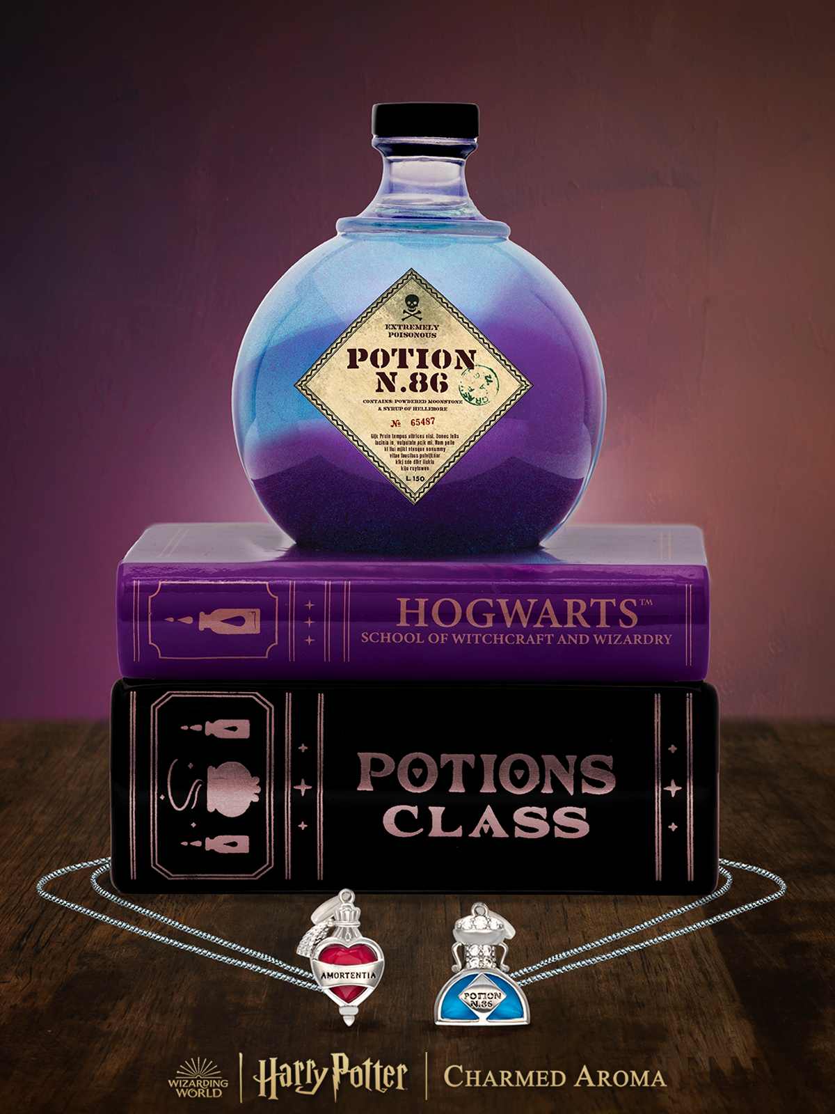 Harry Potter™ Colour Changing Potion Snow Globe + Jewelry Candle - Harry Potter™ Potion Necklace Collection