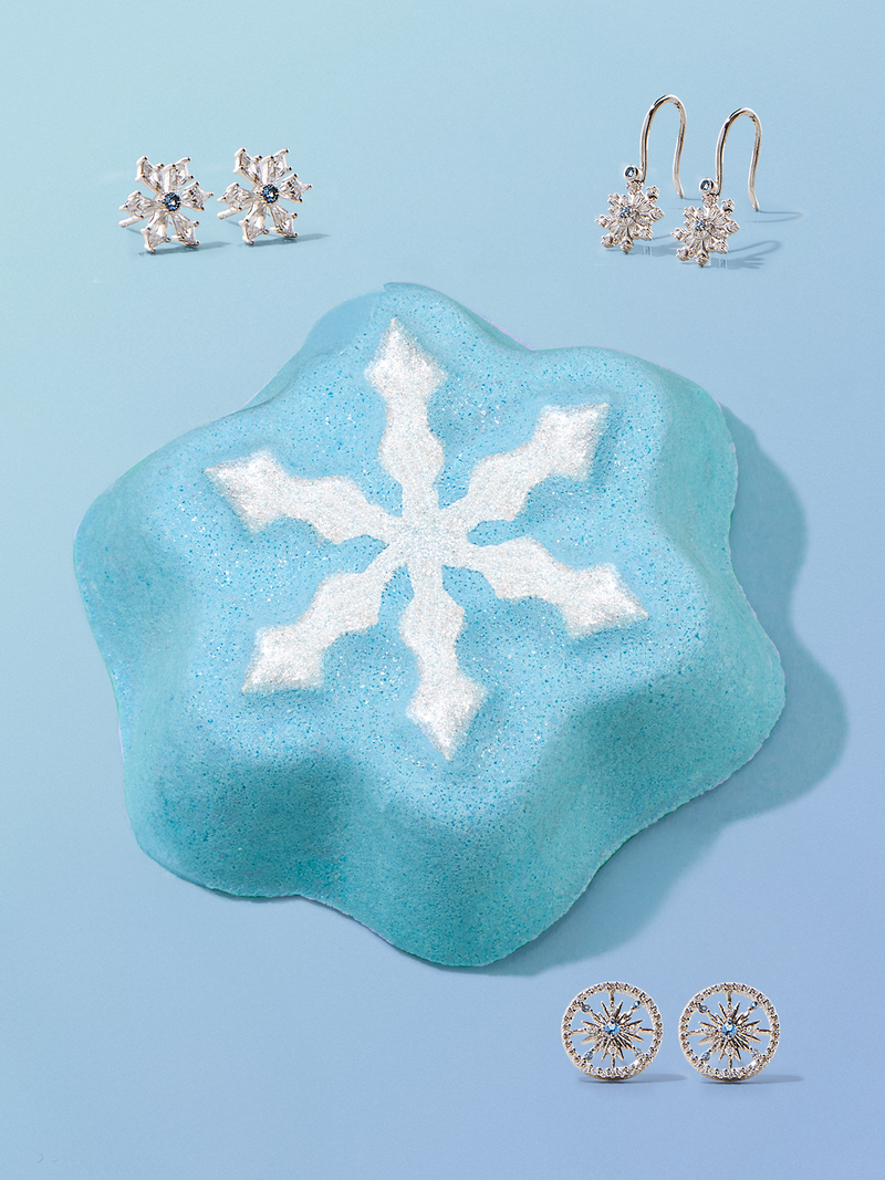 Snowflake Bath Bomb - Snowflake Earring Collection